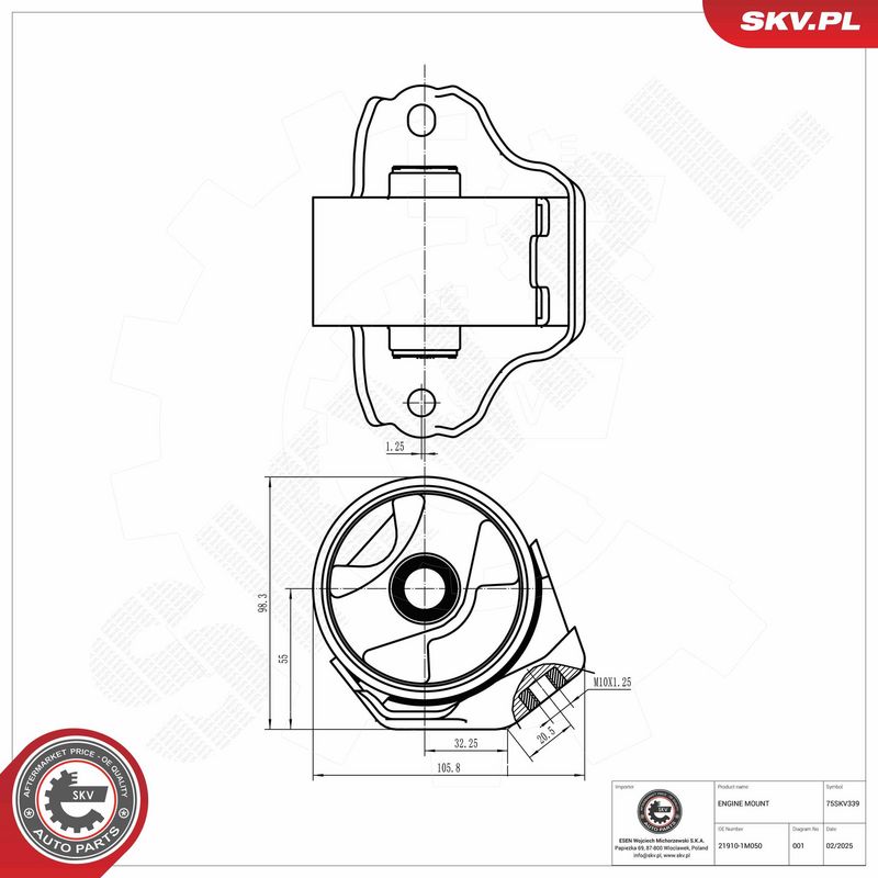 Paigutus, Mootor, ESEN SKV 75SKV339
