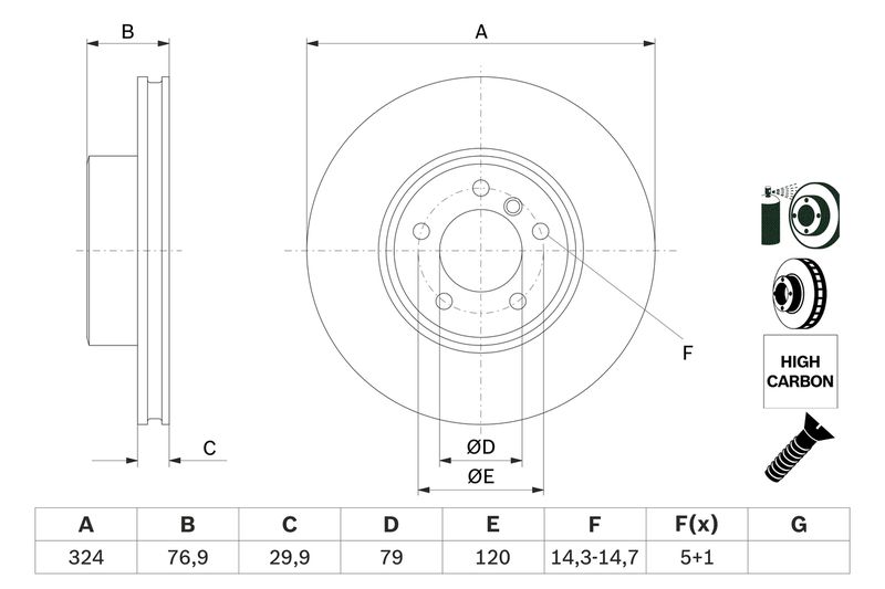 BOSCH 0 986 479 115 Brake Disc