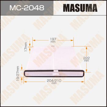 Фільтр, повітря у салоні, Masuma MC-2048