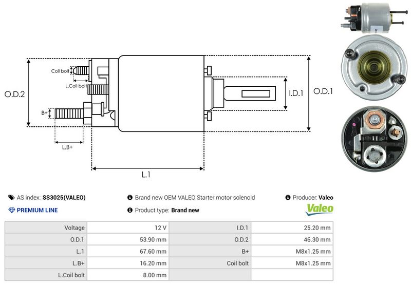 AS-PL SS3025(VALEO) Solenoid Switch, starter