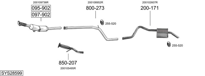 SISTEM DE ESAPAMENT BOSAL SYS28599