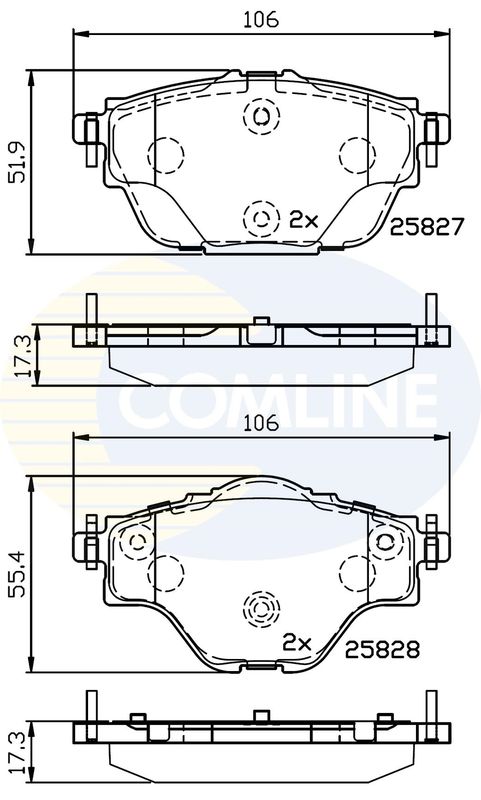 Комплект гальмівних накладок, дискове гальмо, Comline CBP32235