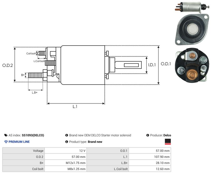 AS-PL SS1093(DELCO) Solenoid Switch, starter