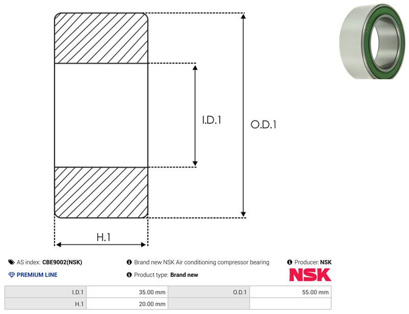 AS-PL CBE9002(NSK) Bearing