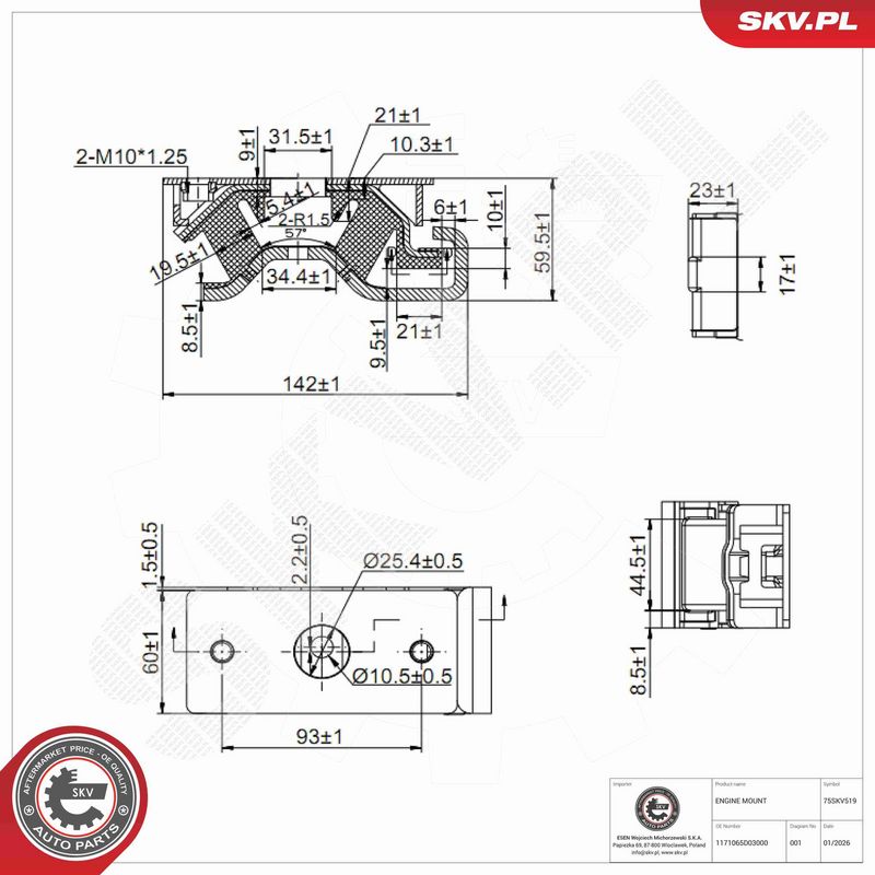 ESEN SKV 75SKV519 Mounting, engine