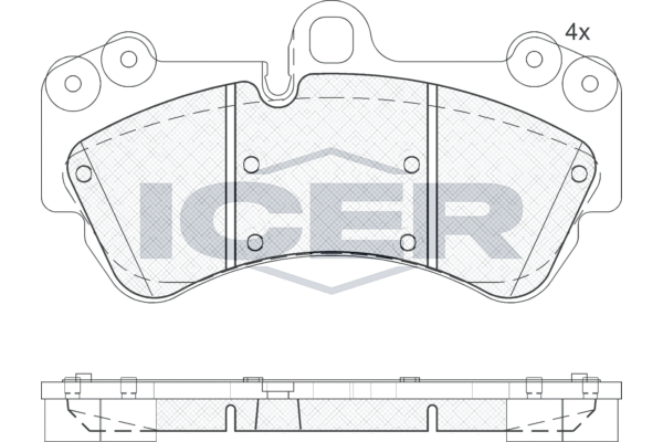 Комплект гальмівних накладок, дискове гальмо, Icer 181620