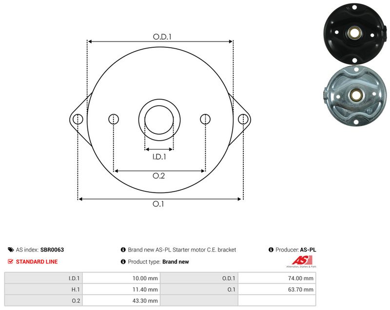 AS-PL SBR0063 Starter Lid, carburettor