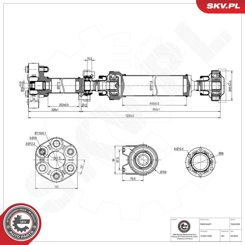 ESEN SKV 76SKV039 Drive Shaft