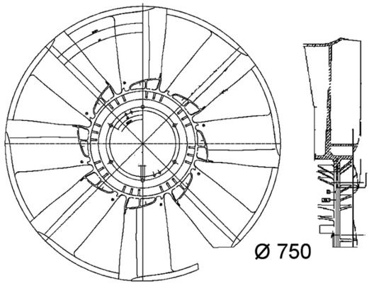 MAHLE CFW 34 000P Fan Wheel, engine cooling