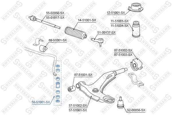 STELLOX 56-51001-SX Link/Coupling Rod, stabiliser bar