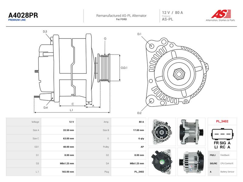This part match OEM code: 98AB-10300-DF