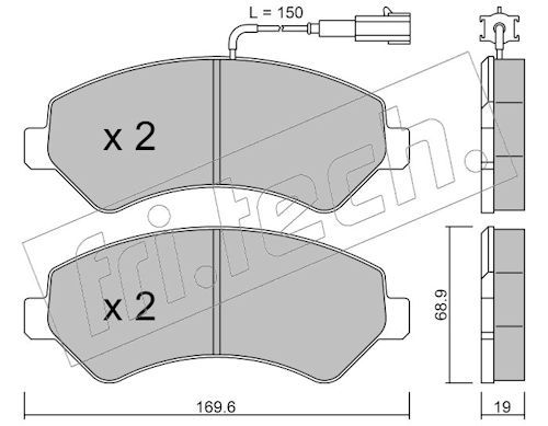 fri.tech. 725.1 Brake Pad Set, disc brake