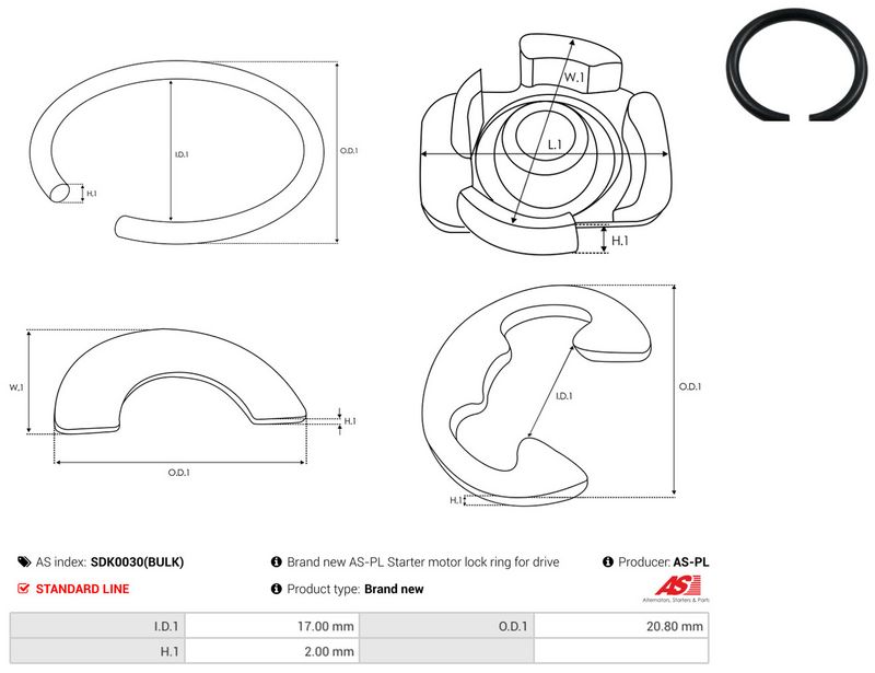 AS-PL SDK0030(BULK) Repair Kit, starter
