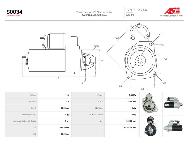 Starter, AS-PL S0034