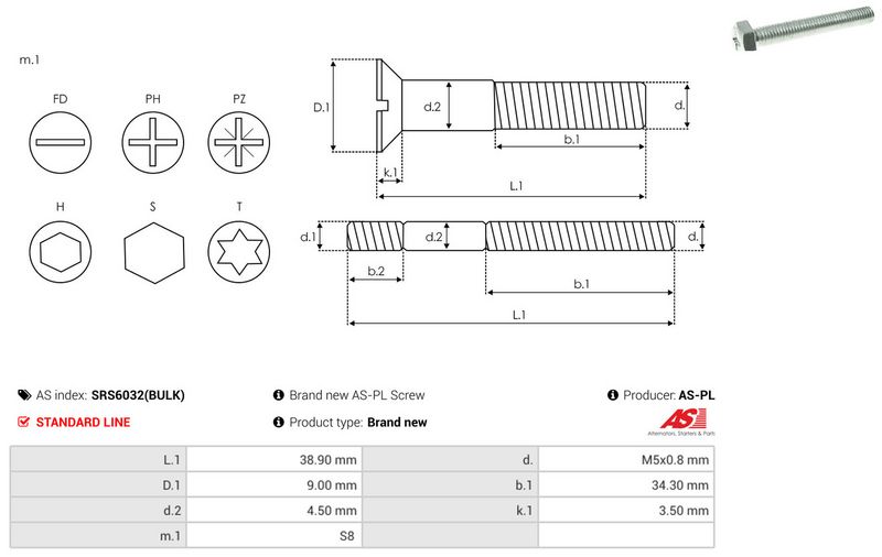 AS-PL SRS6032(BULK) Repair Set, alternator