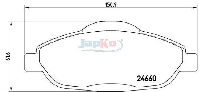 Piduriklotsi komplekt, ketaspidur, JAPKO 500644