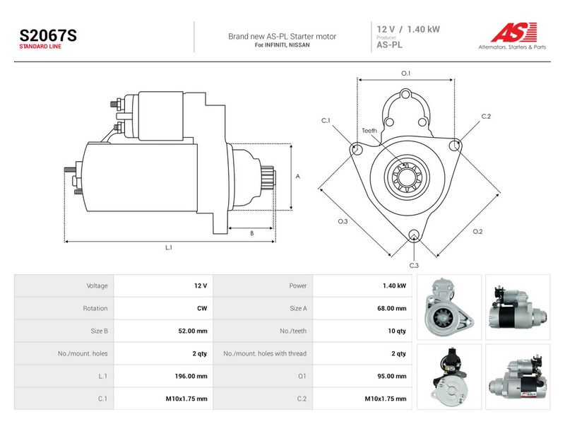 Starter, AS-PL S2067S