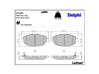 DELPHI LP1661 - Brake Pad Set, disc brake