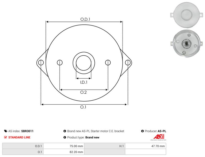 AS-PL SBR3011 Starter Lid, carburettor