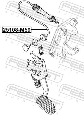 FEBEST 25108-M59 Cable Pull, clutch control