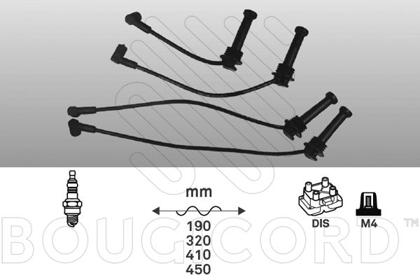 HUCO FORD комплект високовольтних проводов Focus,Mondeo,Transit Connect 1.8/2.0