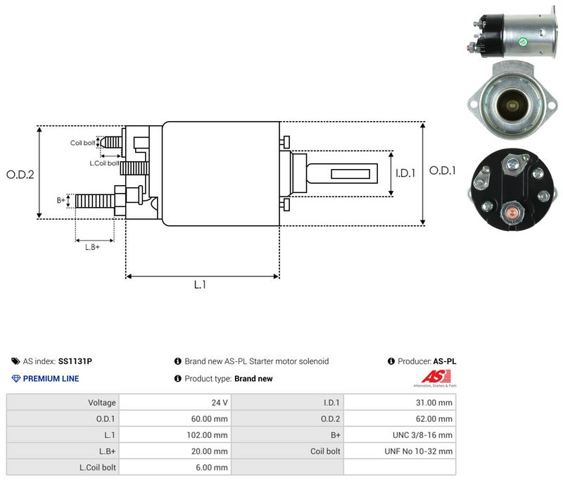 Magnetlülitus, starter, AS-PL SS1131P