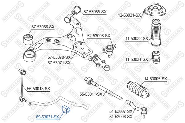 STELLOX 89-53031-SX Mounting, stabiliser bar