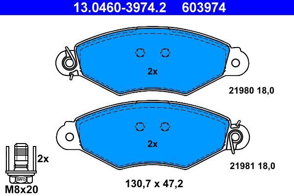 Set placute frana,frana disc 13.0460-3974.2 ATE