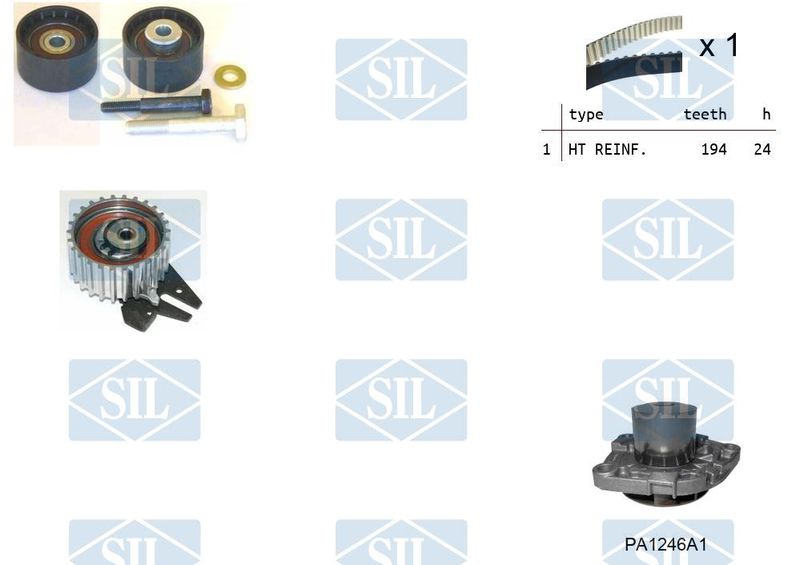 Saleri SIL Vízpumpa + fogasszíj készlet K2PA1246A1