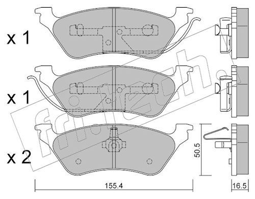 fri.tech. 641.0 Brake Pad Set, disc brake