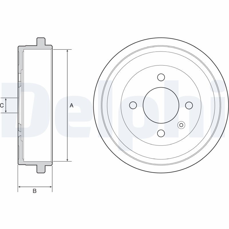 DELPHI Volkswagen тормозной барабан Polo99-01.Amulet