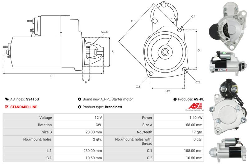 AS-PL S9415S Starter