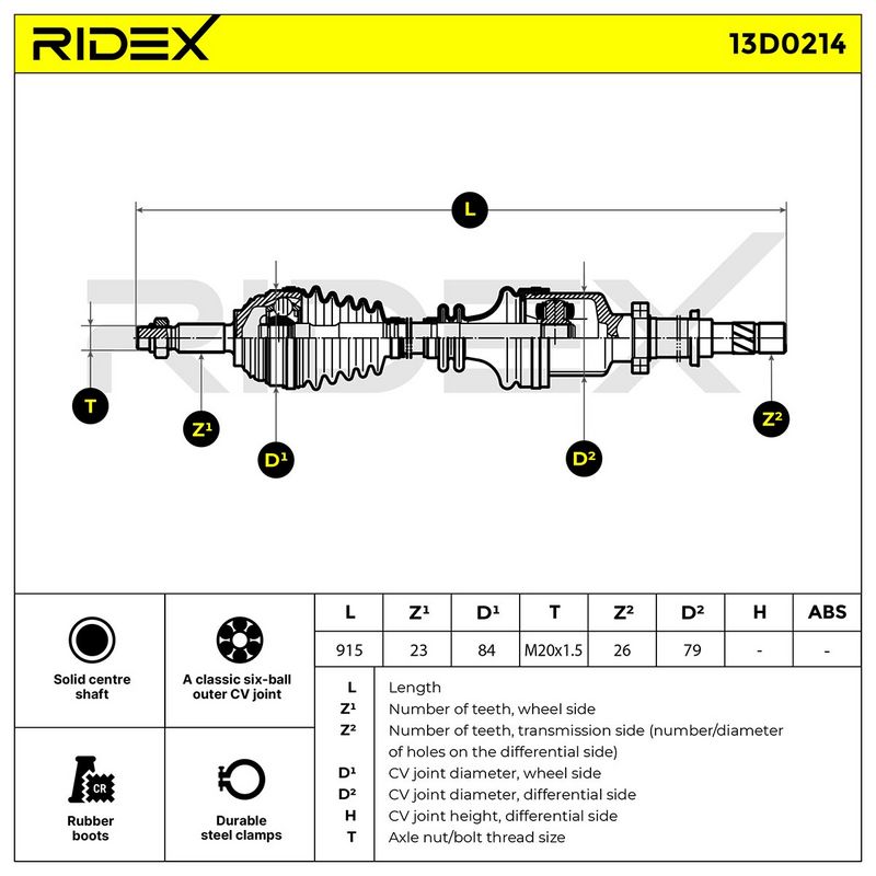 полуоска RIDEX