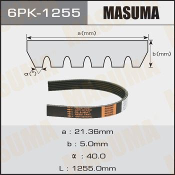 Поліклиновий ремінь, Masuma 6PK1255