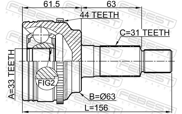 FEBEST 0510-ERA44 Joint Kit, drive shaft