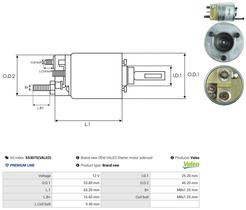 Magnetlülitus, starter, AS-PL SS3075(VALEO)