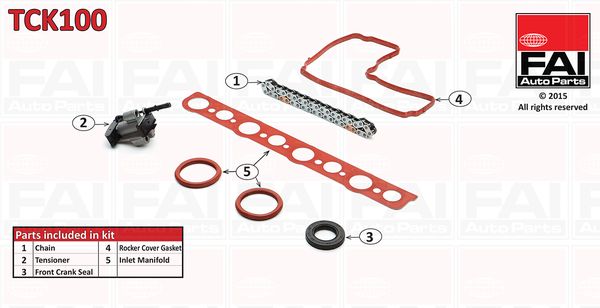 Комплект ланцюгів привода, Fai Autoparts TCK100