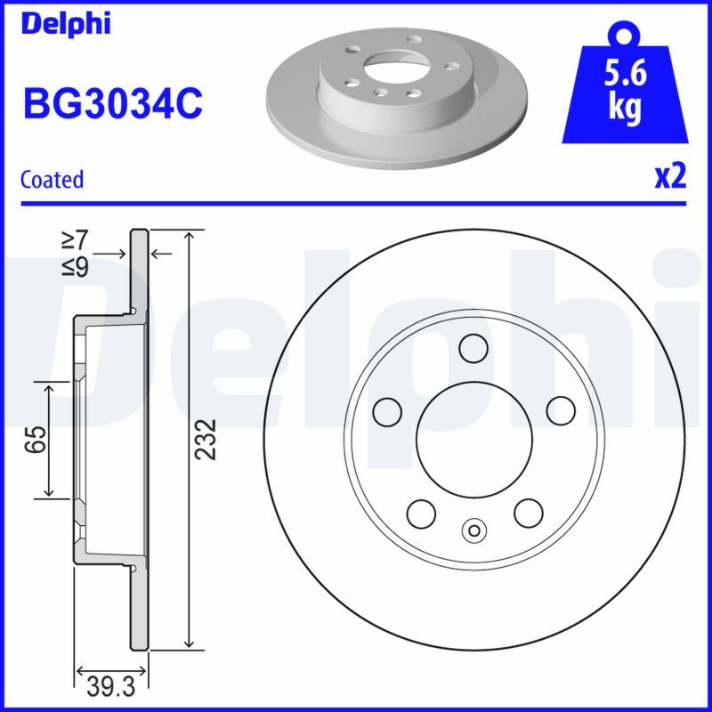 DELPHI féktárcsa BG3034C