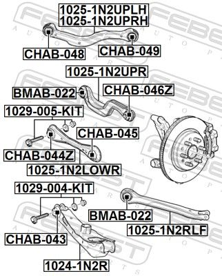 Kumeruste korrigeerimiskruvide komplekt, FEBEST 1029-005-KIT