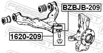 Ремонтний комплект, нижній/верхній кульовий шарнір, Febest BZBJB-209