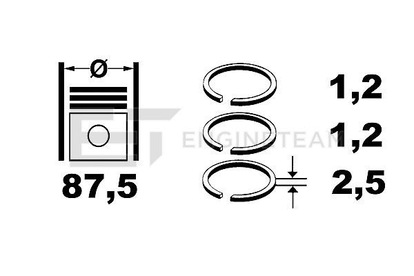 Комплект поршневих кілець, Et Engineteam R1002600