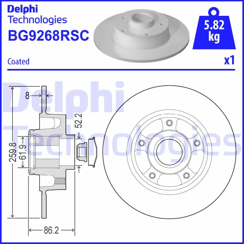 Гальмівний диск DELPHI BG9268RSC