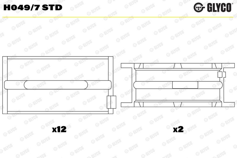 Coussinet+vilebrequin GLYCO H049/7 STD