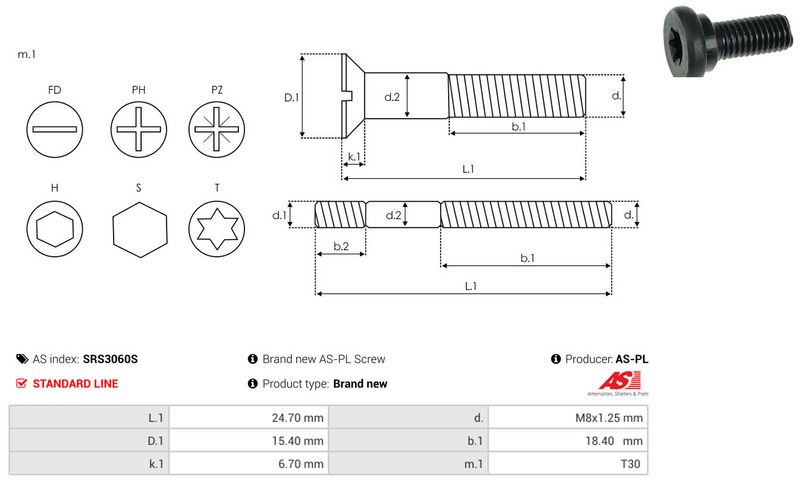 AS-PL SRS3060S Repair Set, alternator