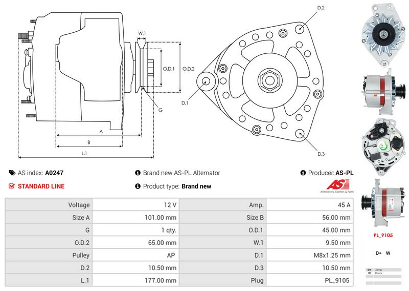 AS-PL A0247 Alternator