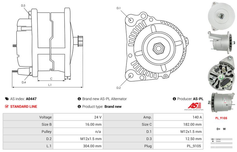 AS-PL A0447 Alternator
