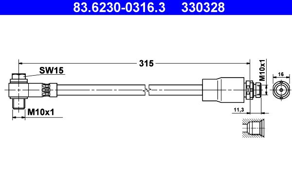 Furtun frana 83.6230-0316.3 ATE