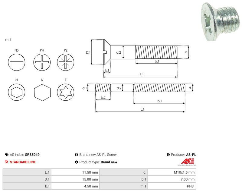 AS-PL SRS5049 Repair Set, alternator