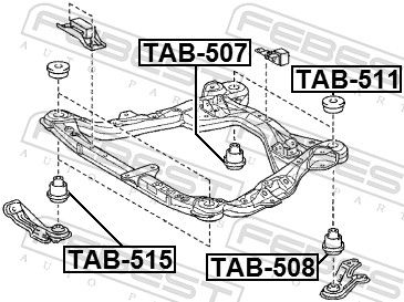 Опора, надрамник/підрамник, Febest TAB-515