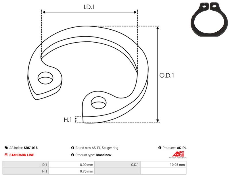 AS-PL SRS1018 Repair Kit, starter